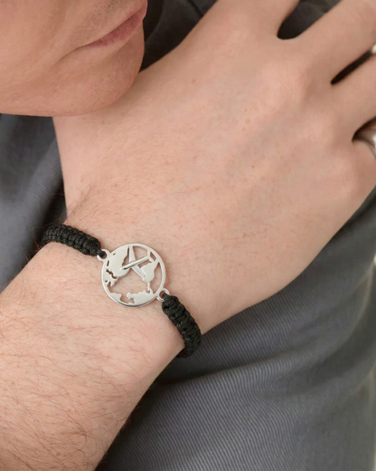 World Plane cord Bracelet