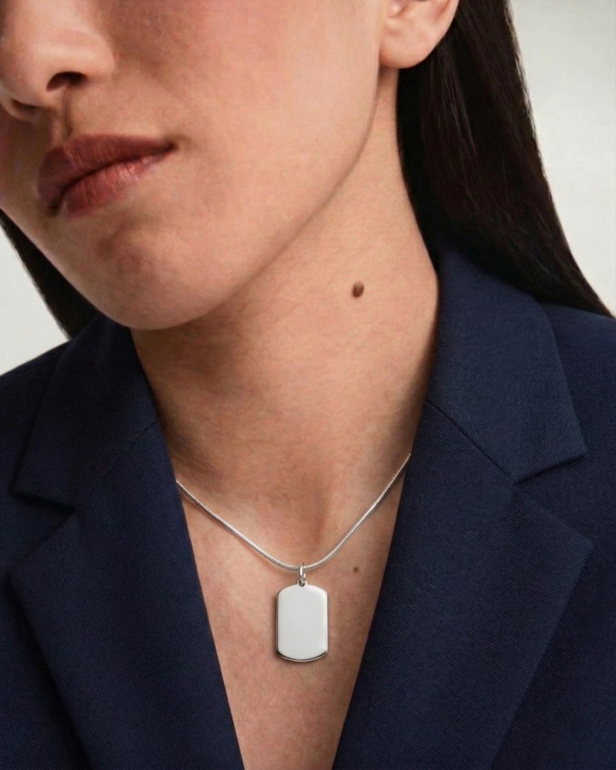 Collar placa personalizable aviación - acabado plata - Aviation Jewels