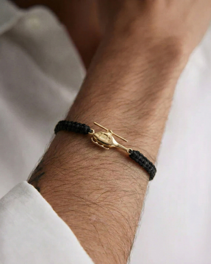 Helicopter bracelet on cord