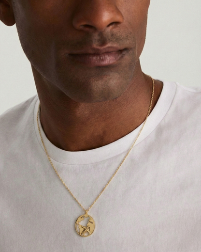 Men’s World Plane Necklace