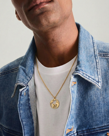 Men’s World Plane Necklace