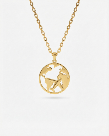 Men’s World Plane Necklace