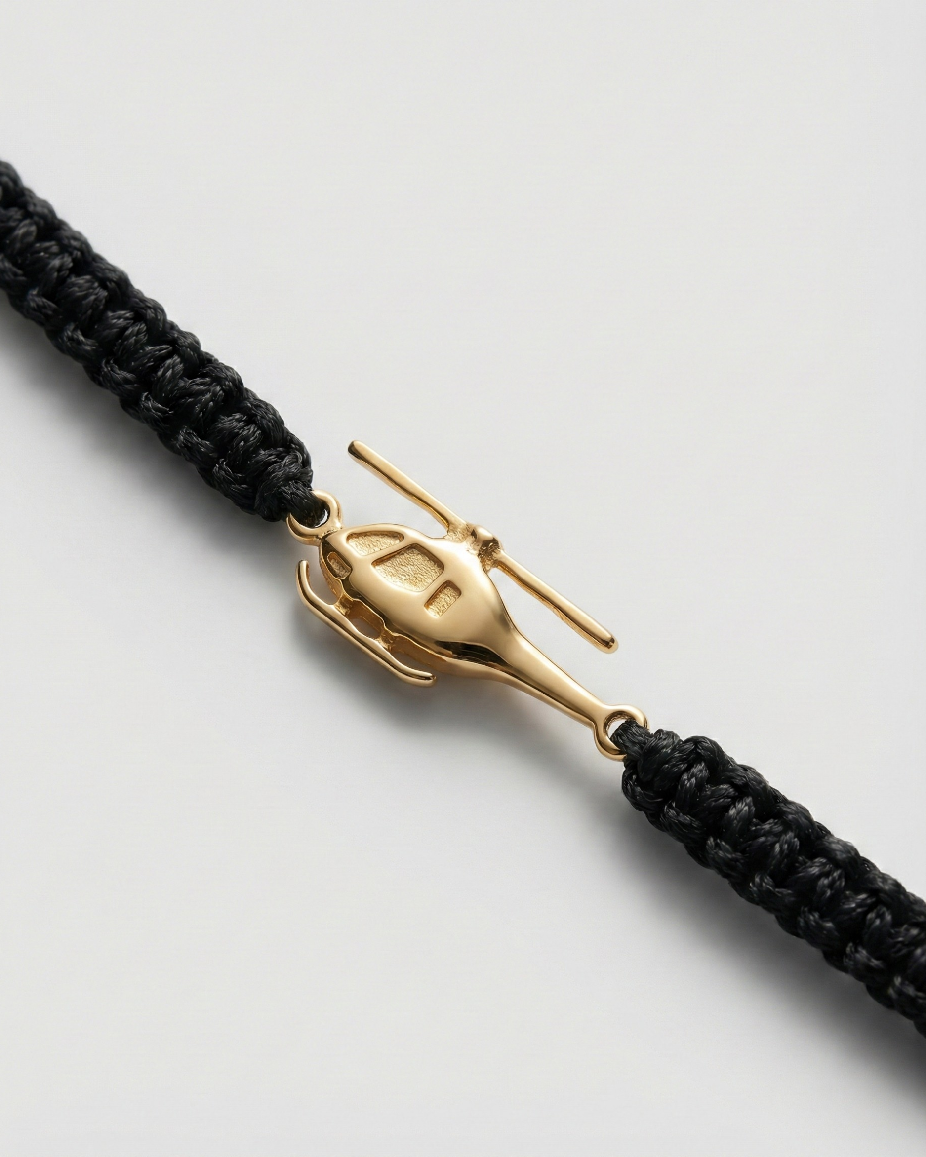 pulsera helicóptero de cordón bañada en oro 18k para mujer